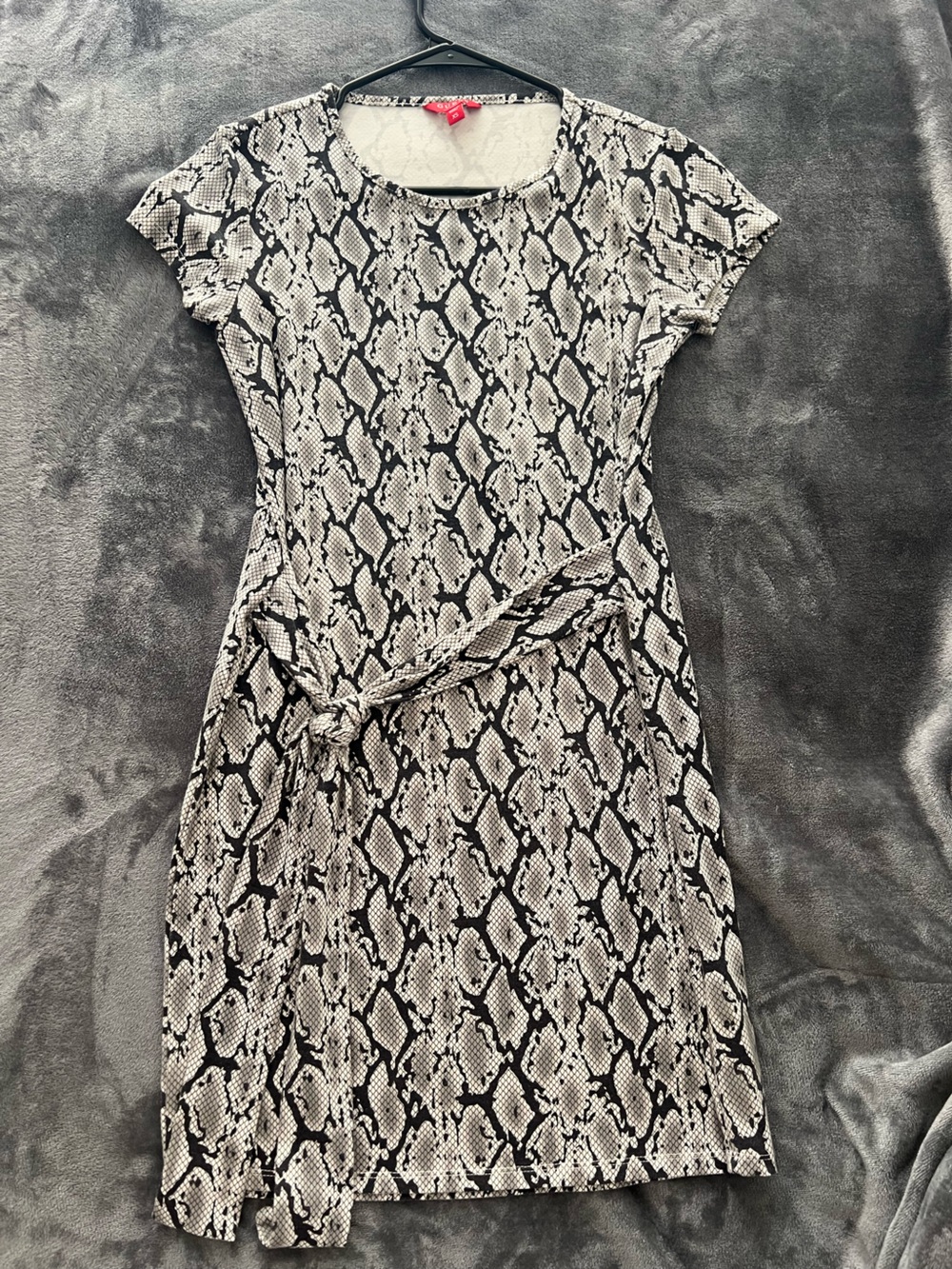 Snake Print Dress with Tie Waist